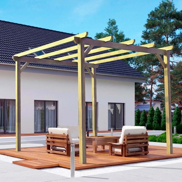 Pergola autoportée en bois massif MADRID