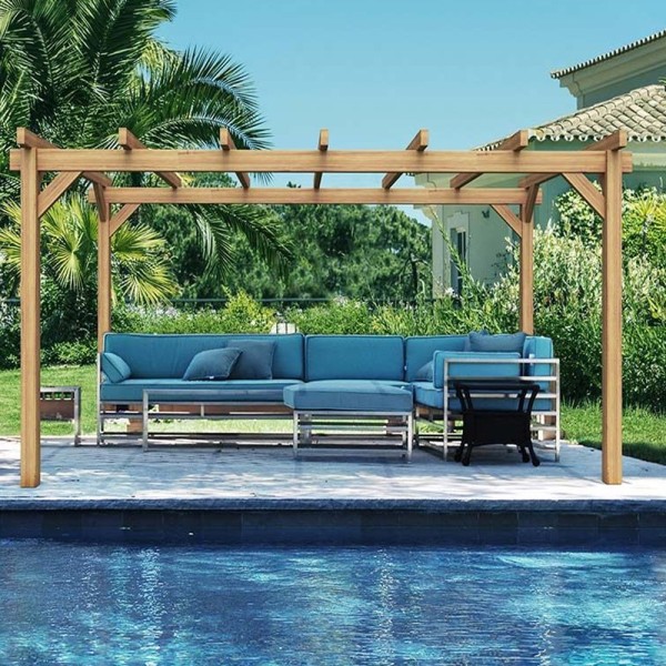 Pergola autoportée en bois lamellé-collé VALENCIA