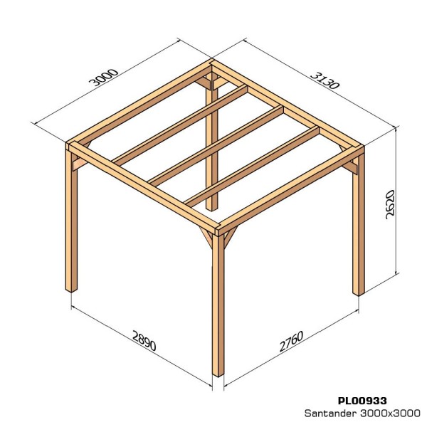 Pergola autoportée en bois Santander