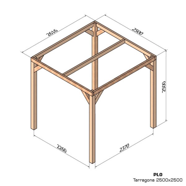 Pergola autoportée Tarragona en bois