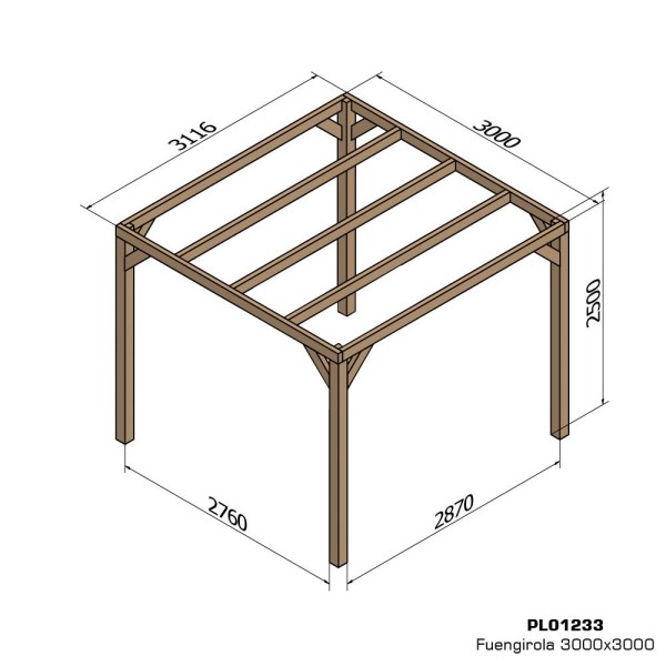 Pergola bois autoportée Fuengirola