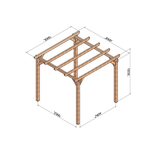Pergola Sitges autoportée en bois lamellé-collé
