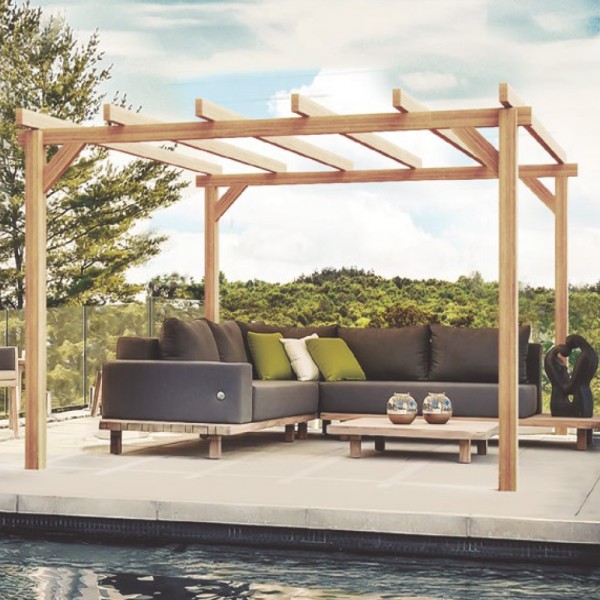 Pergola autoportée Linares en bois lamellé collé