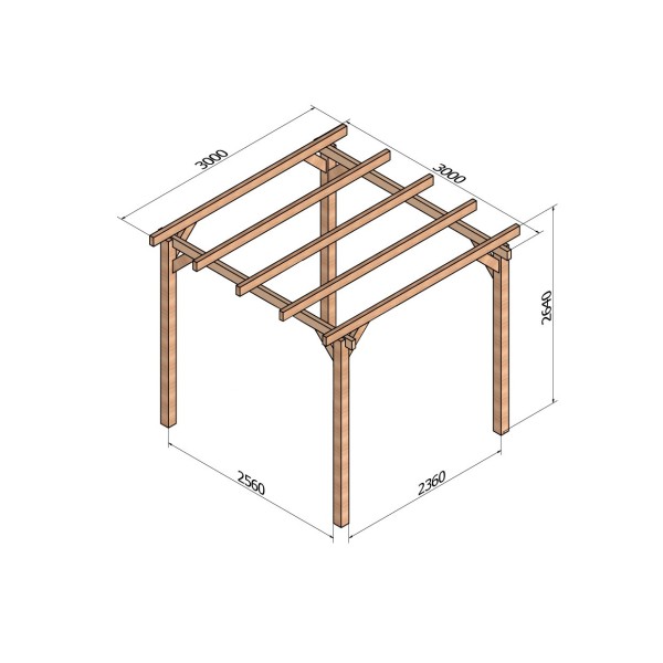 Pergola autoportée Linares en bois lamellé collé