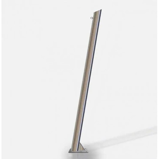 Mât droit inox avec embout biseauté pour voile d'ombrage
