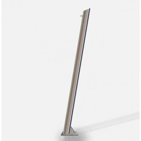 Mât droit inox avec embout biseauté pour voile d'ombrage