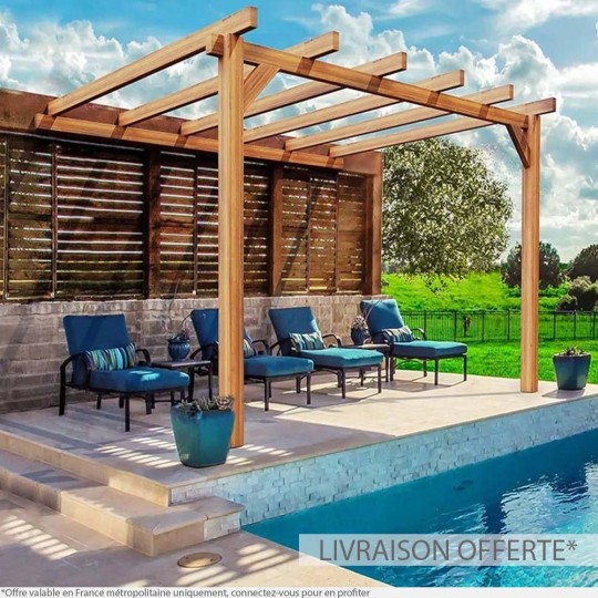 Pergola adossée lamellé-collé ANDORA
