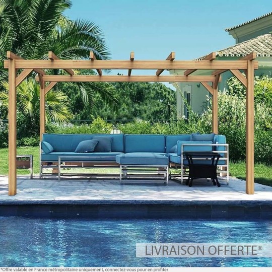 Pergola autoportée en bois lamellé-collé VALENCIA