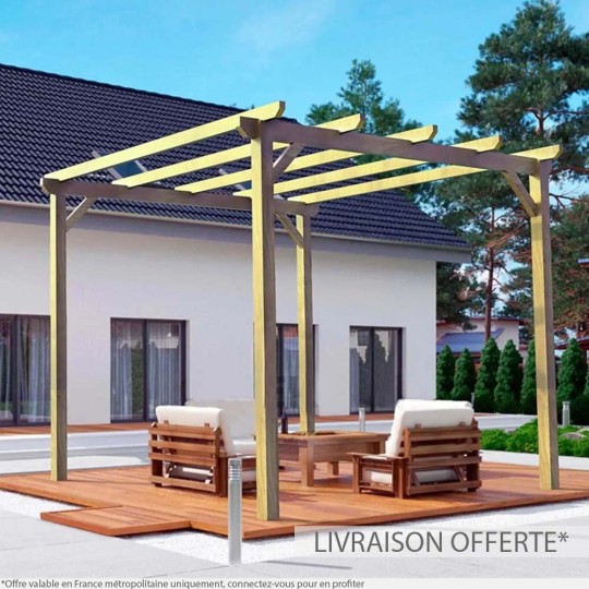 Pergola autoportée en bois massif MADRID