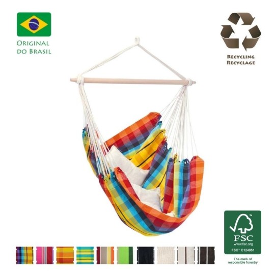 Fauteuil suspendu tissé à la main Brasil