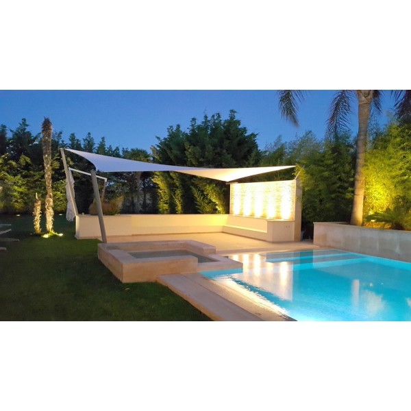 4 mats inclinés Ø101.6 inox 316 poli + 2 voiles triangulaires