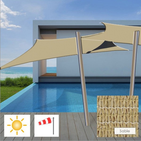 Voile d'ombrage ajourée losange sable