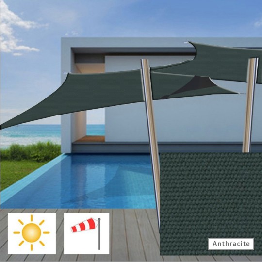 Voile d'ombrage losange imperméable anthracite