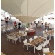 Voile d'ombrage sur la terrasse d'un restaurant