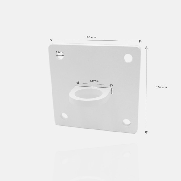 Platine en acier thermolaqué fixation murale pour voile d'ombrage