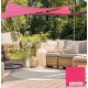 Voile d'ombrage triangulaire en polyester extensible framboise
