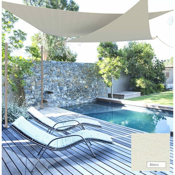 Voile d'ombrage triangulaire imperméable blanc