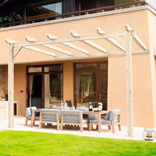 Pergola adossée bois lamellé-collé CADIZ