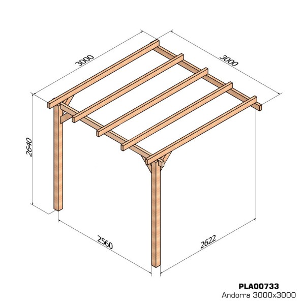 Pergola adossée lamellé-collé ANDORA