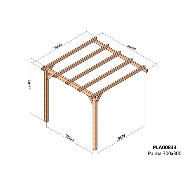 Pergola adossée lamellé-collé PALMA