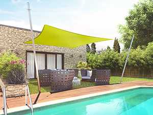 TecTake Voile d'ombrage protection UV solaire toile tendue parasol carrée 
