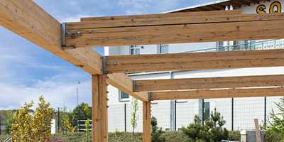 pergola plate autoportée en bois