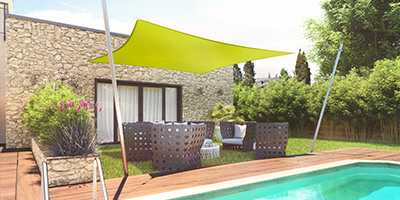 Ankuka Voile d'ombrage Rectangulaire 2x3 mètres Champagne avec Corde Libre Auvent Imperméable UV Protection pour Jardin Terrasse Extérieur Patio Piscine