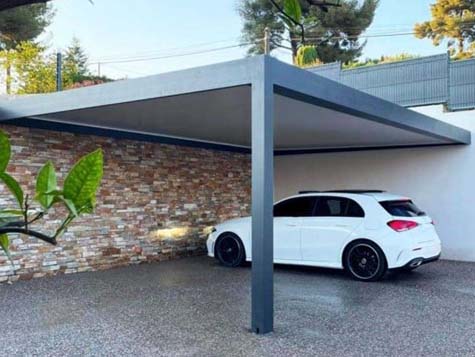 Carport aluminium adossé