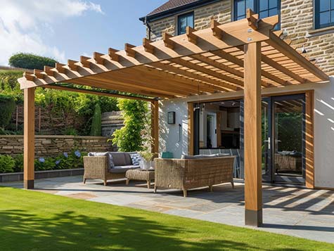 Pergola bois adossée