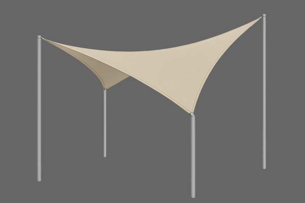 Voile d'ombrage avec poteaux