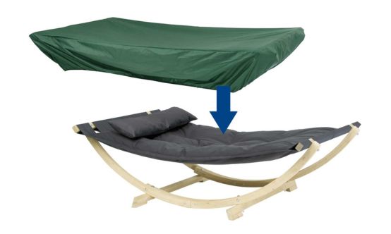 Je place la housse de protection sur le lit Lounge Bed anthracite.