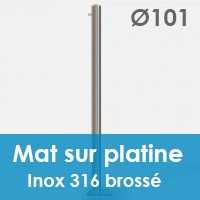 Mat inox 316 brossé 101 platine