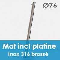 Mat inox 316 brossé 76 incliné