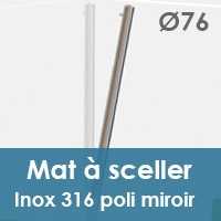 Mat inox 316 poli 76 à sceller