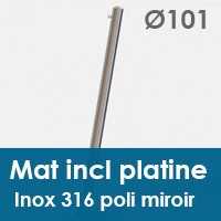 Mat inox 316 poli 101 incliné