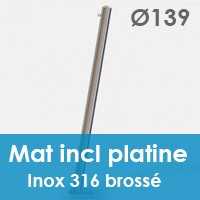 Mat inox 316 brossé 139 incliné