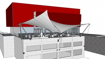 Avant projet 3D architecture textile voile d'ombrage