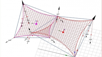 Plan étude des forces architecture textile voile d'ombrage
