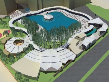 architecture textile pour piscine publique 