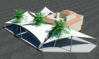 modèle 3D d'une voile d'ombrage architecturale